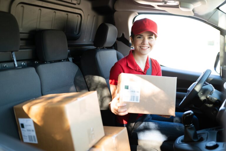 Photo of a package delivery driver representing the Teamsters Local 344 union