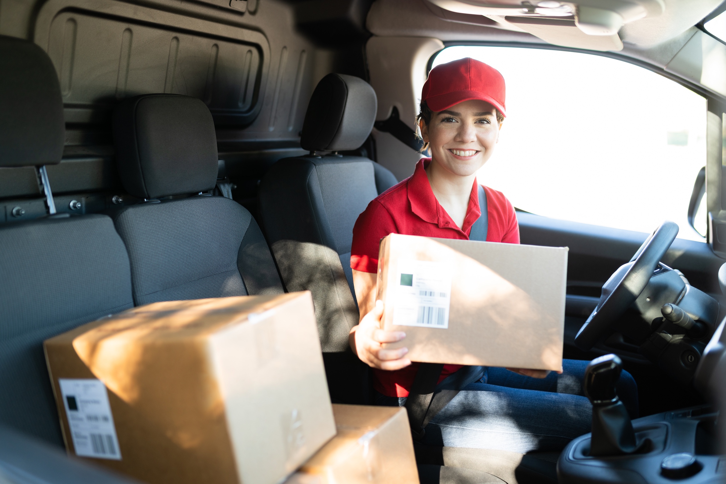 Photo of a package delivery driver representing the Teamsters Local 344 union